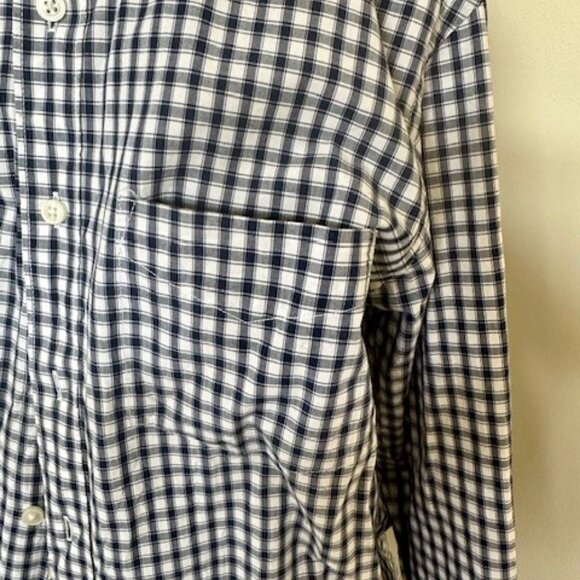 NWOT CLUB ROOM MEN BUTTON DOWN DRESS SHIRT NAVY WHITE CHECK SIZE SMALL $60 - Picture 9 of 11